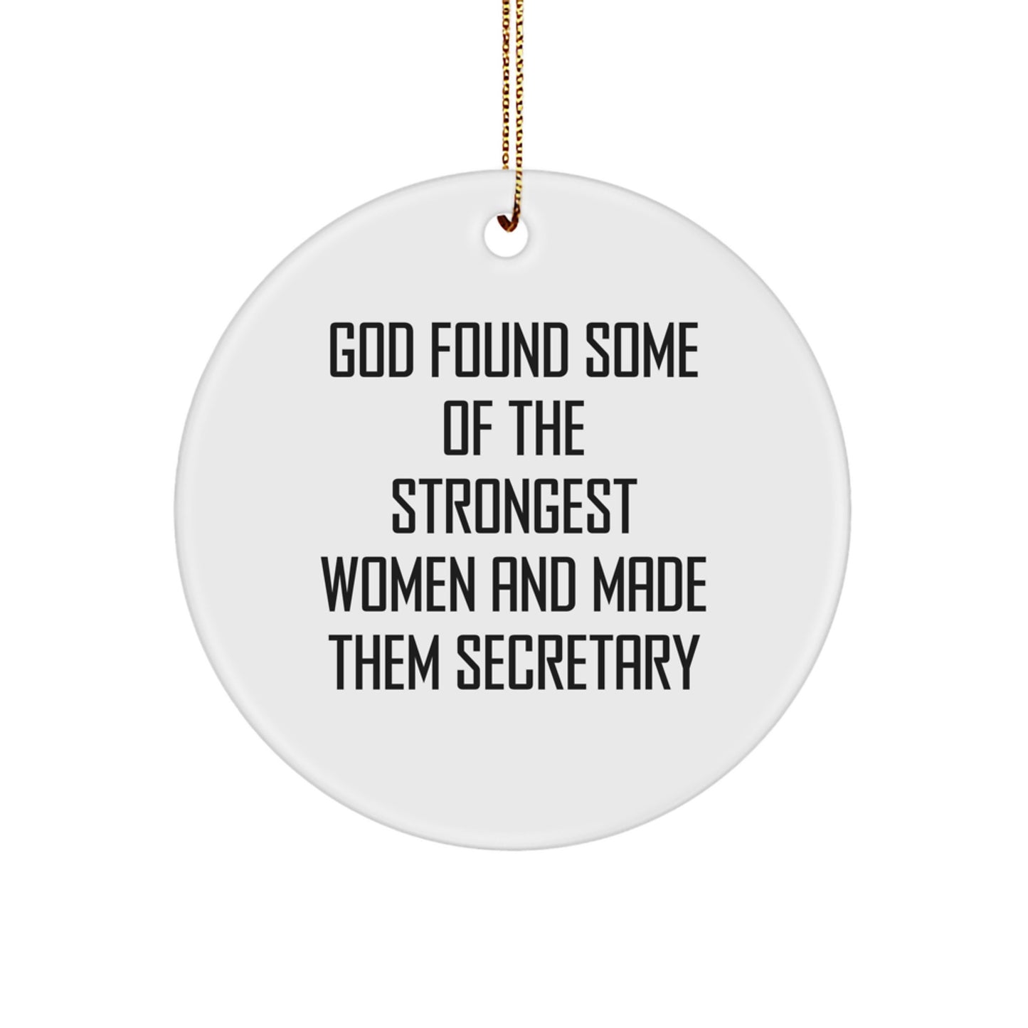Funny Secretary Christmas Circle Ornament Gifts from Men to Secretary, Unique Secretary Birthday Unique Gift for Women, Inspirational Secretary Desk Decoration - Image 1