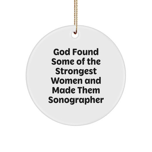 Funny Sonographer Gifts for Christmas Unique Circle Ornament from Family, Inspirational for Women Sonographers - Image 1