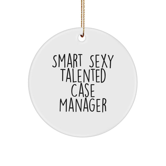 Funny Case Manager Christmas Unique Gifts from Friends and Family, Inspirational Circle Ornament for Case Manager Men Women Coworkers - Image 1