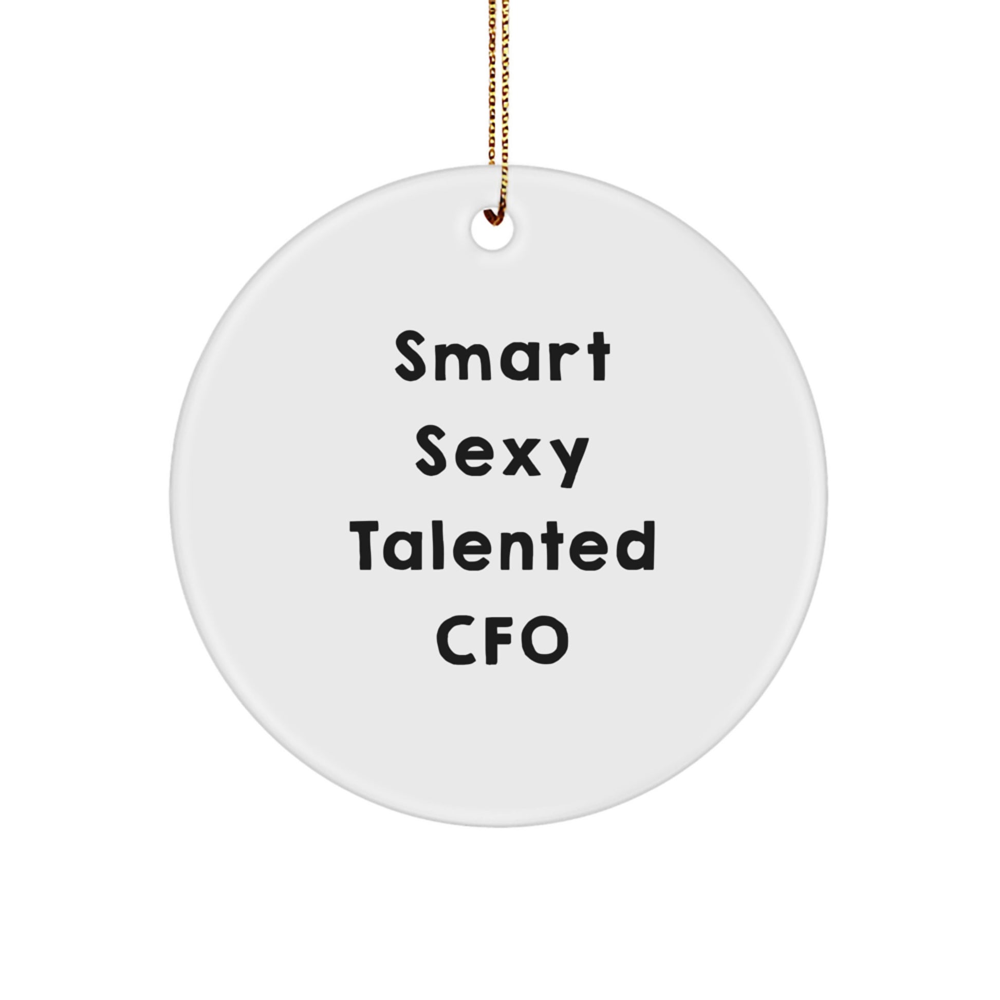Smart Sexy Talented CFO Christmas Unique Gifts from Friends and Family - Funny CFO Circle Ornament, CFO Office Decor, CFO Gift for Men, Women, Coworkers, and Family - Image 1