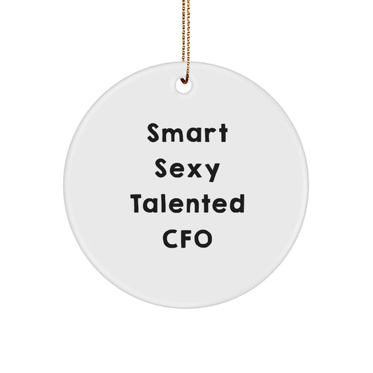 Smart Sexy Talented CFO Christmas Unique Gifts from Friends and Family - Funny CFO Circle Ornament, CFO Office Decor, CFO Gift for Men, Women, Coworkers, and Family - Image 1