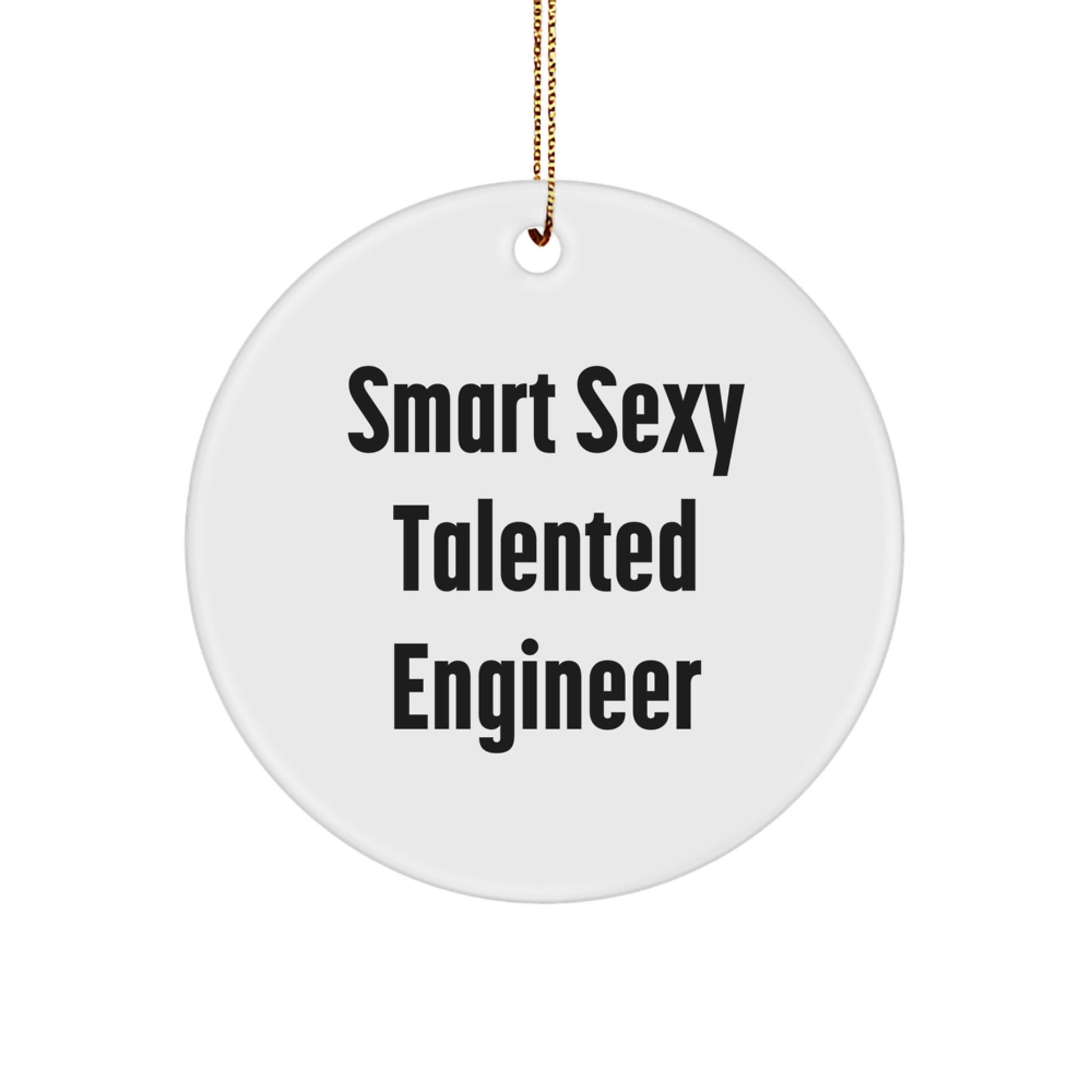Funny Engineer Gifts, Circle Ornament - 'Smart Sexy Talented' Quote, Christmas Memorable Presents for Engineer, Men, or Women - Unique Circle Ornament from Friends, Family, or Coworkers - Image 1