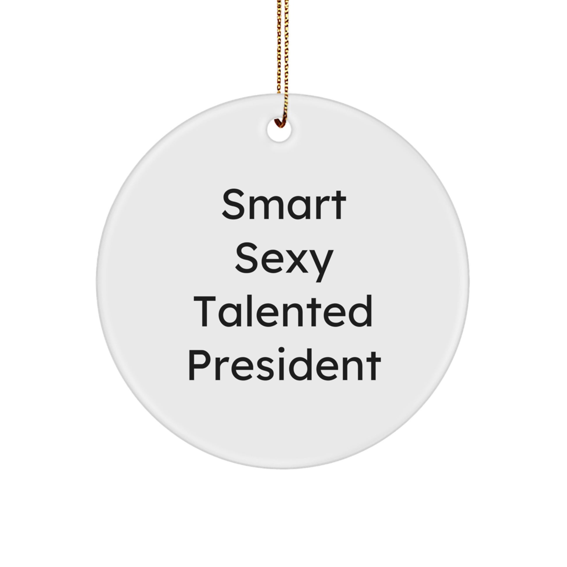 President Gifts from Friends - Smart Sexy Talented President Circle Ornament, Funny Quote, Christmas Decoration for Office or Home, Gifts for President, Men or Women - Image 1