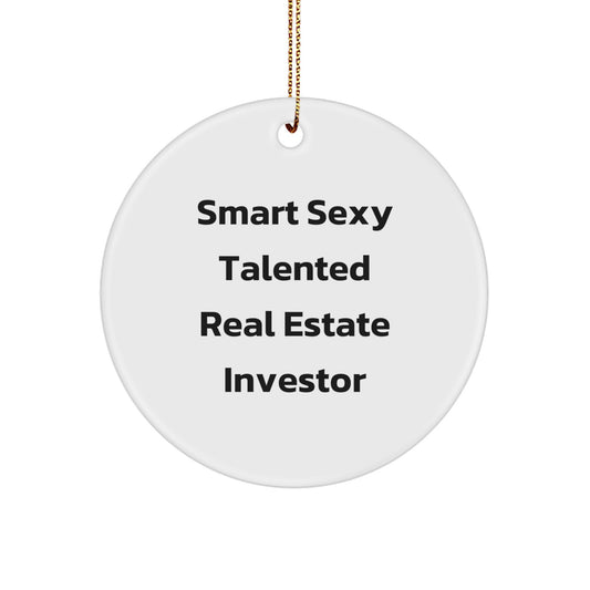 Real Estate Investor Gifts, Funny Circle Ornament, Gifts from Men, Gifts for Real Estate Investor Friends, Christmas Unique Gifts - Image 1