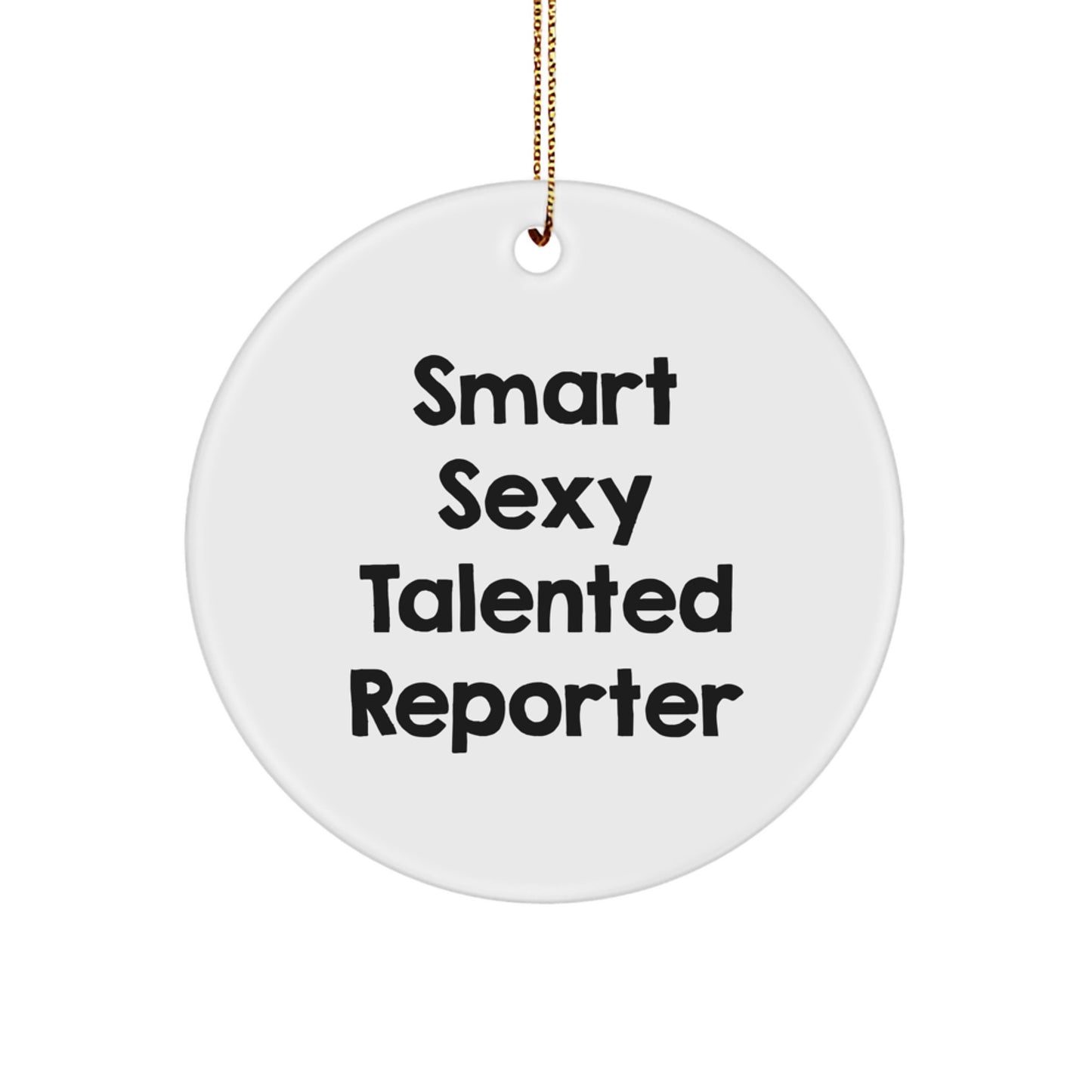 Funny Reporter Gifts from Men to Reporter Friends and Family at Christmas Unique Circle Ornaments - Image 1
