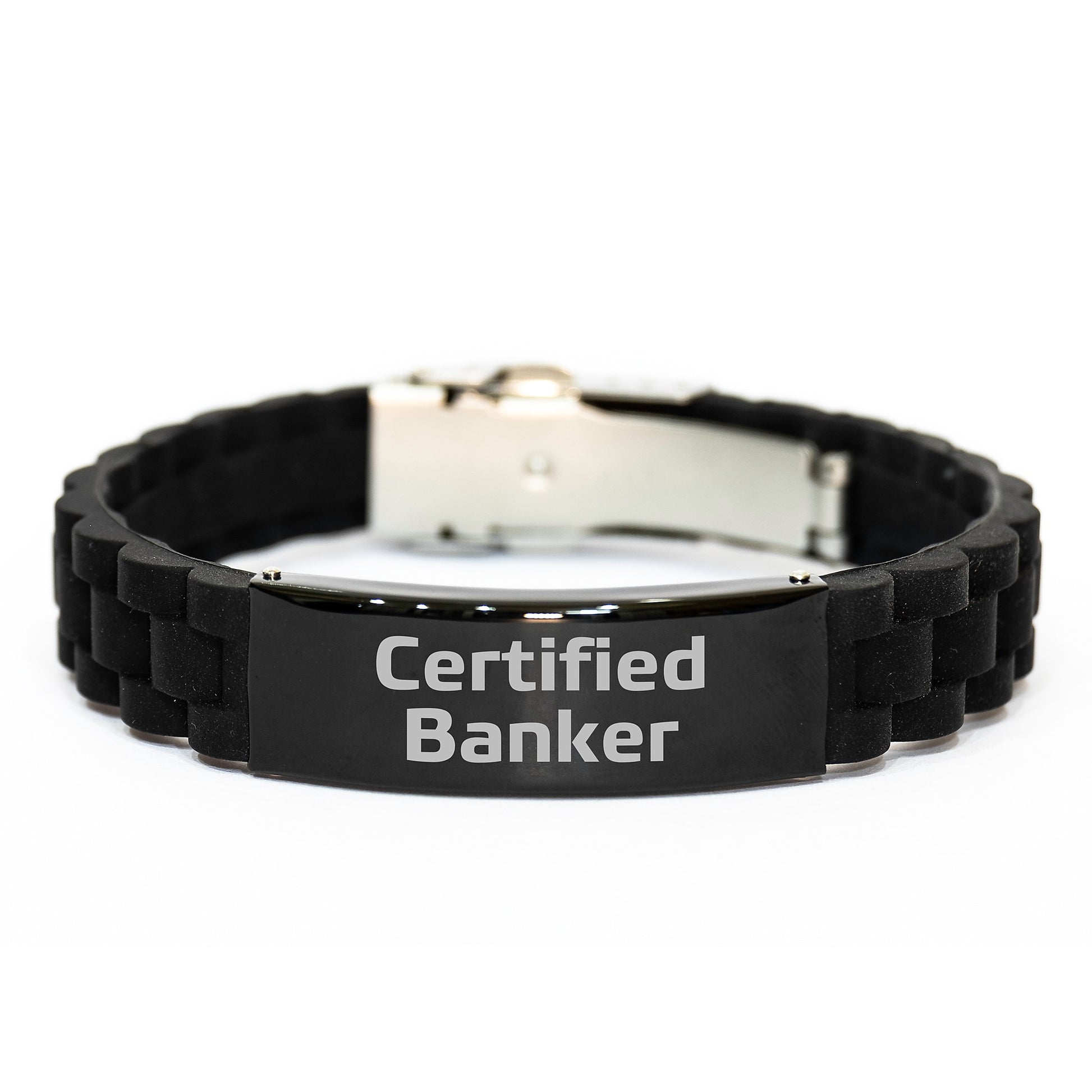 Funny Certified Banker Holiday Gifts for Men's Glide lock Clasp Bracelet, Gifts from Family, Christmas Unique Present for Banker Friends - Image 1