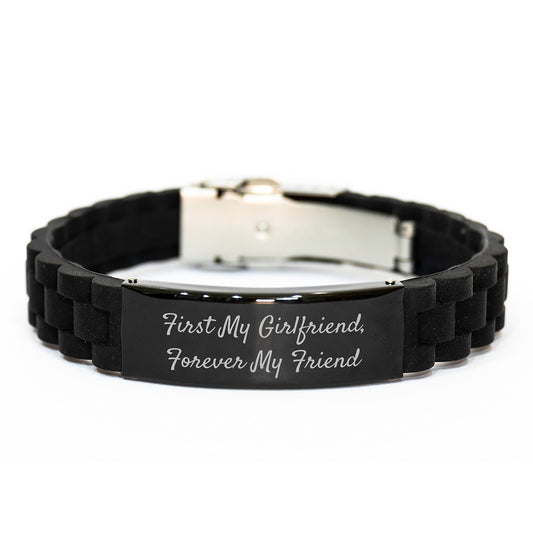 Funny Sweetheart Gifts from Men Forever Friends Glide lock Clasp Black Stainless Steel Adjustable 9.05-Inch Graduation Unique Presents - Image 1