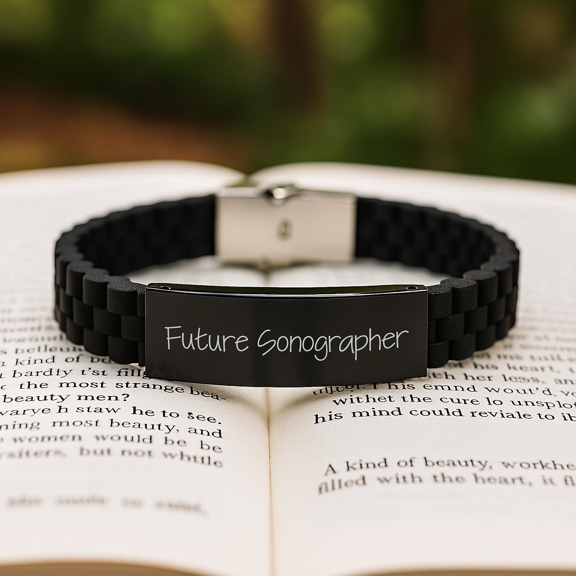 Funny Sonographer Quotes Glide lock Clasp Bracelet Gifts for Sonographer, Inspirational Future Sonographer, Christmas Unique Gifts from Men to Women - Image 2