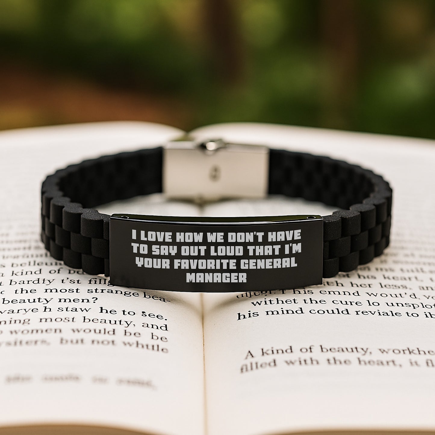 Funny General Manager Gifts - Glide lock Clasp Bracelet for Graduation - 'I Love How We Don't Have To Say Out Loud' - Gifts from Friends to General Manager - Image 2