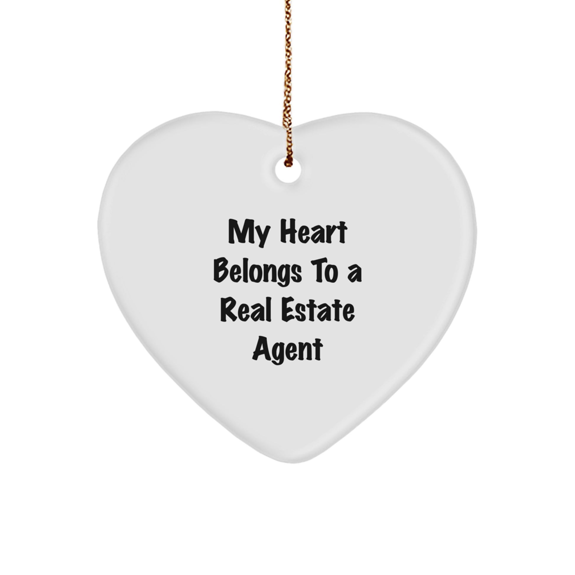 Funny Heart Shaped Ornament, Gifts from Men to Women for Real Estate Agent, Christmas Unique Gifts - Image 1