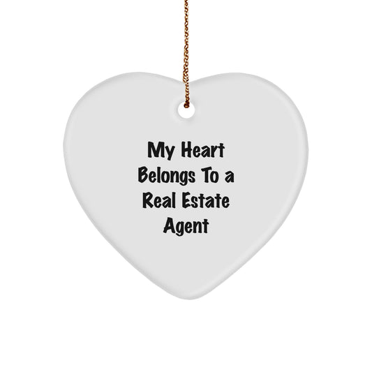 Funny Heart Shaped Ornament, Gifts from Men to Women for Real Estate Agent, Christmas Unique Gifts - Image 1