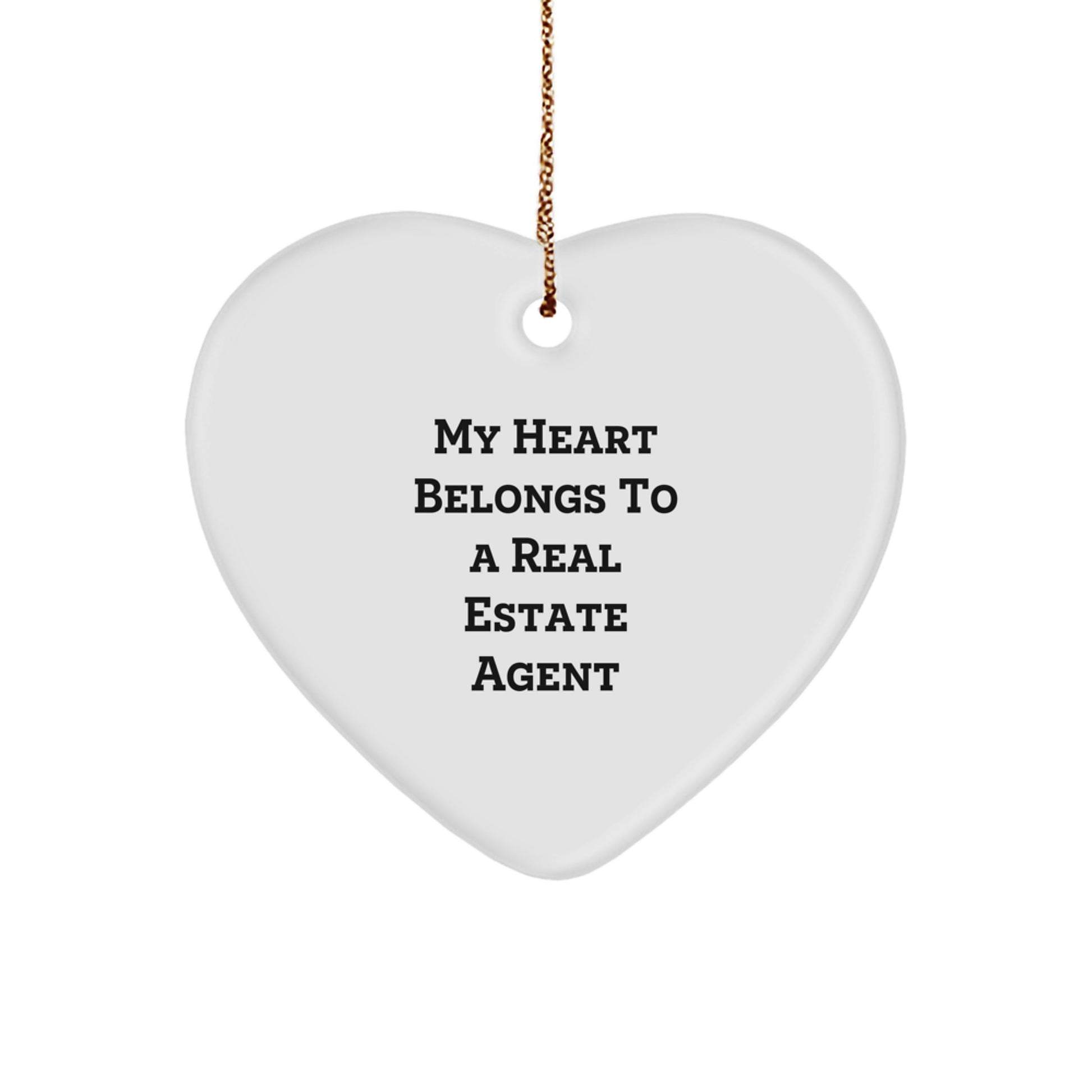 Funny Heart Ornament Gifts from Real Estate Agent Lovers, Christmas Unique Gifts for Real Estate Agent Friends - Image 1