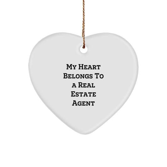 Funny Heart Ornament Gifts from Real Estate Agent Lovers, Christmas Unique Gifts for Real Estate Agent Friends - Image 1