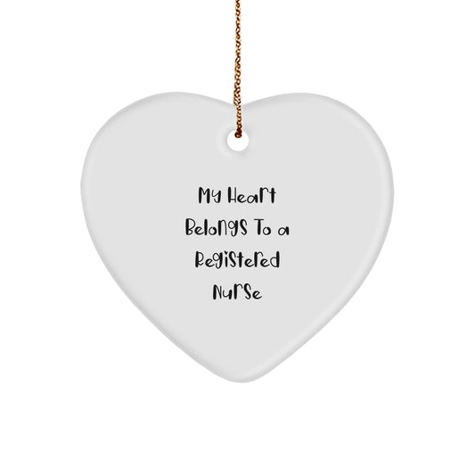 Funny Registered Nurse Heart Ornament Gifts from Men to Women Friends Family - Christmas Unique Gifts for Nurses - Image 1