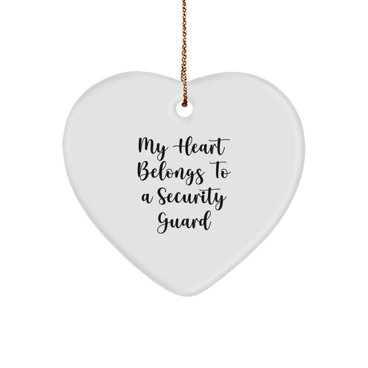 Funny Security Guard Heart Ornament Gifts from Men, Women, Coworkers, Family to Security Guard, Men, Women, Friends, Coworkers - Image 1