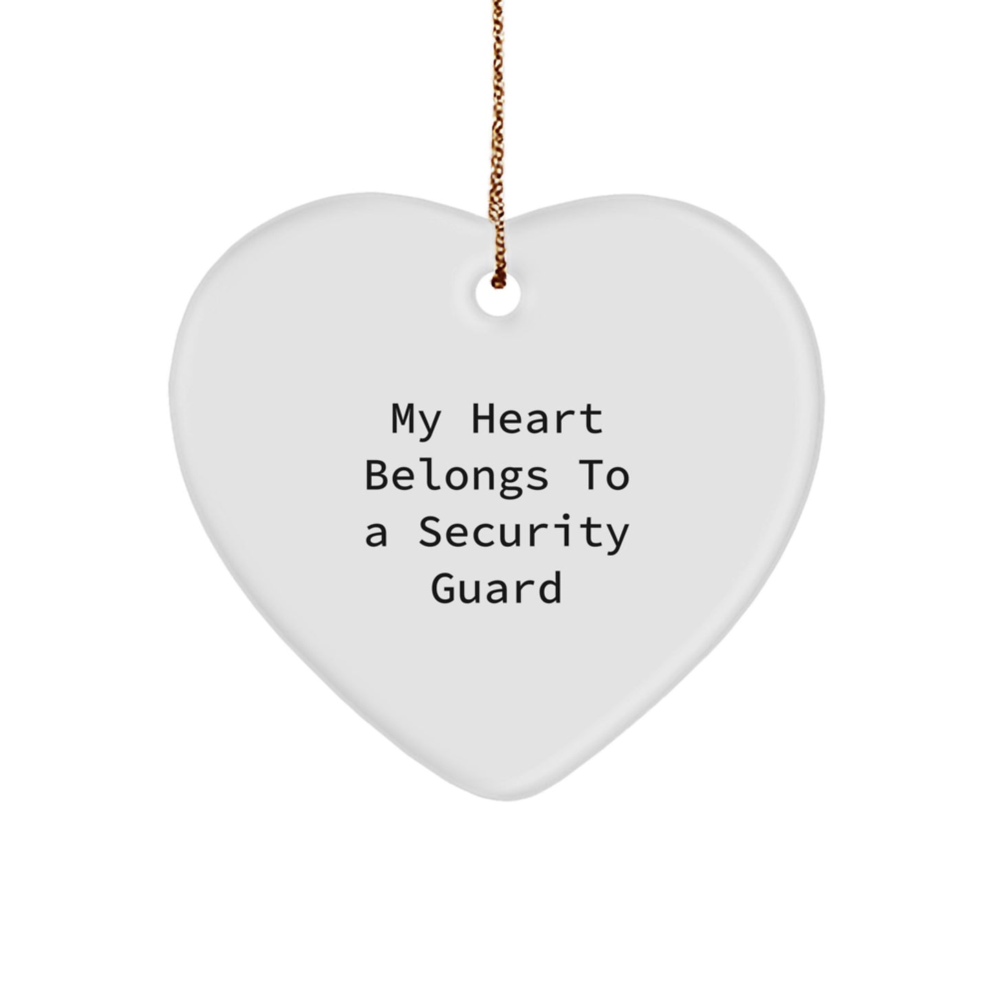 Funny Heart Ornament for Security Guard Lover, Gifts from Friends for Security Guard, Christmas Unique Gifts - Image 1