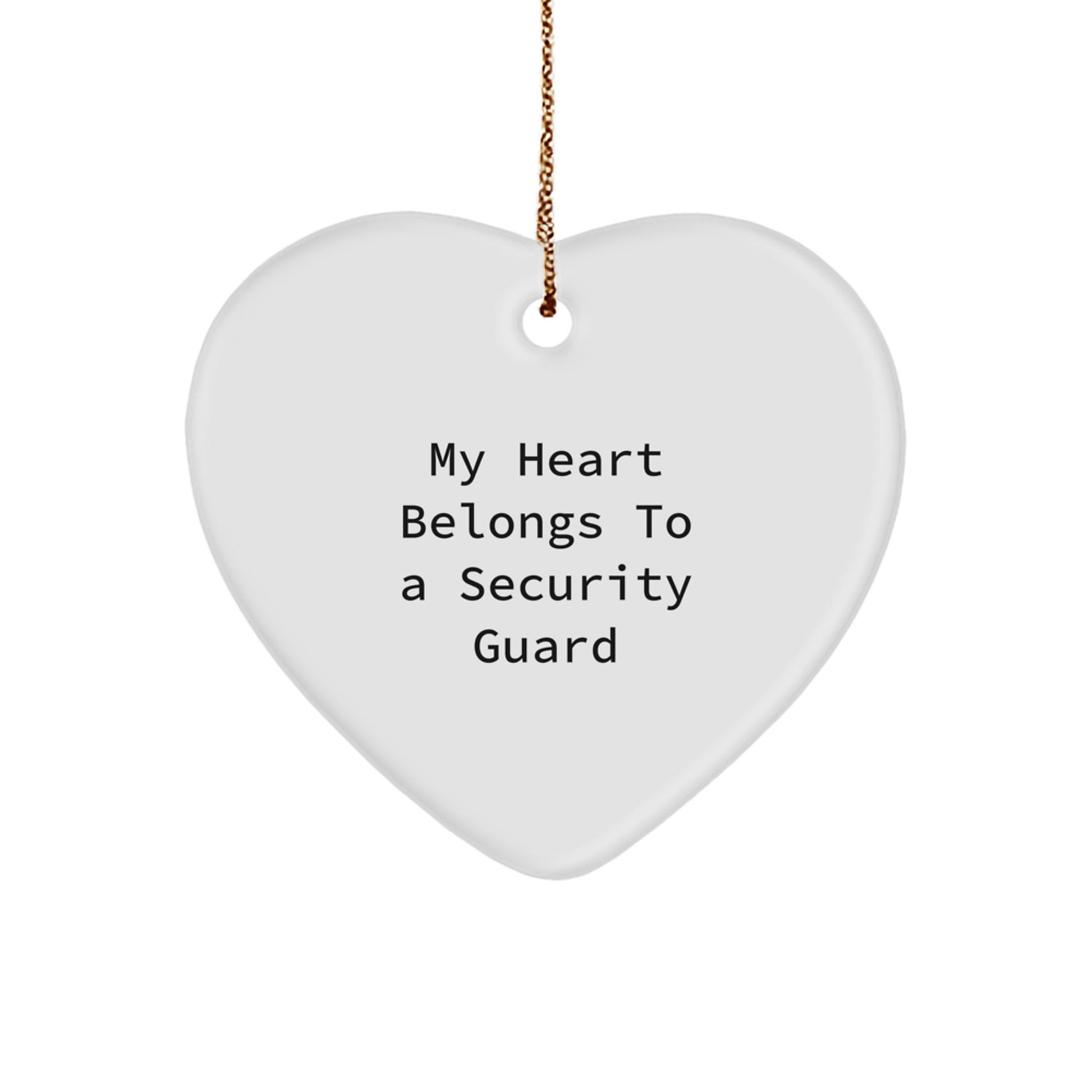 Funny Heart Ornament for Security Guard Lover, Gifts from Friends for Security Guard, Christmas Unique Gifts - Image 1