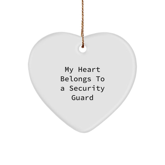 Funny Heart Ornament for Security Guard Lover, Gifts from Friends for Security Guard, Christmas Unique Gifts - Image 1