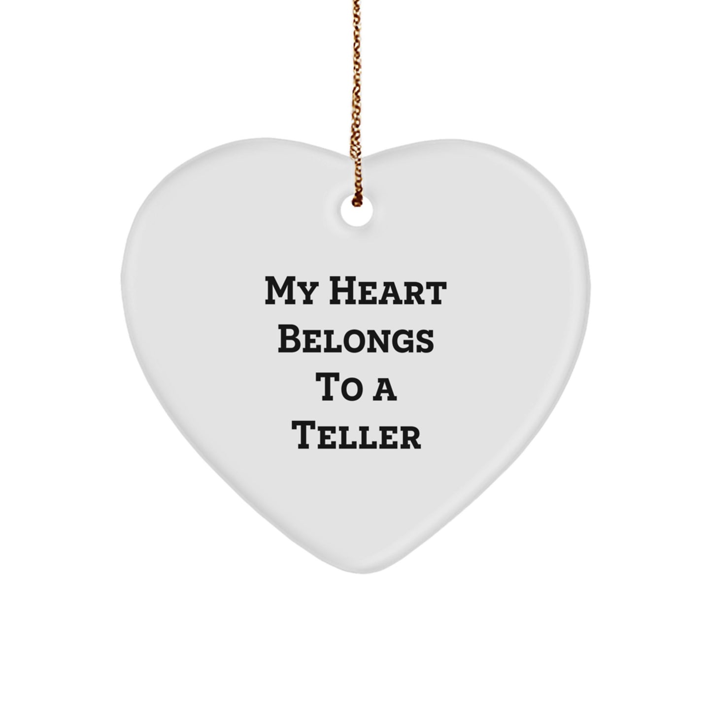Funny Teller Heart Ornament Gifts from Men to Teller Christmas Unique - Image 1