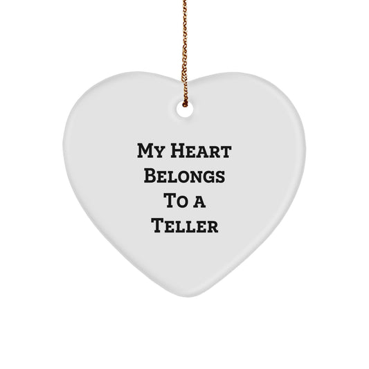 Funny Teller Heart Ornament Gifts from Men to Teller Christmas Unique - Image 1