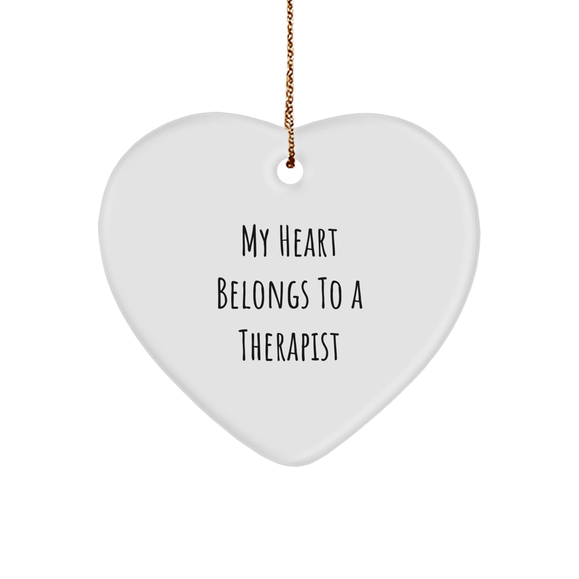 Funny Therapist Gifts for Christmas - Heart Ornament, 'My Heart Belongs To A Therapist' - Gifts from Friends, Family, Coworkers, Men, Women - Image 1
