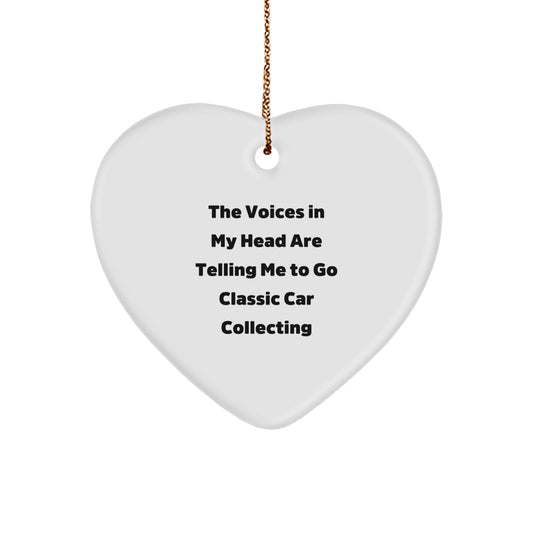 Funny Classic Car Collecting Gifts from Men to Classic Car Enthusiasts, Heart Ornament for Christmas Unique Gifts, Inspirational Quote for Classic Car Lovers - Image 1