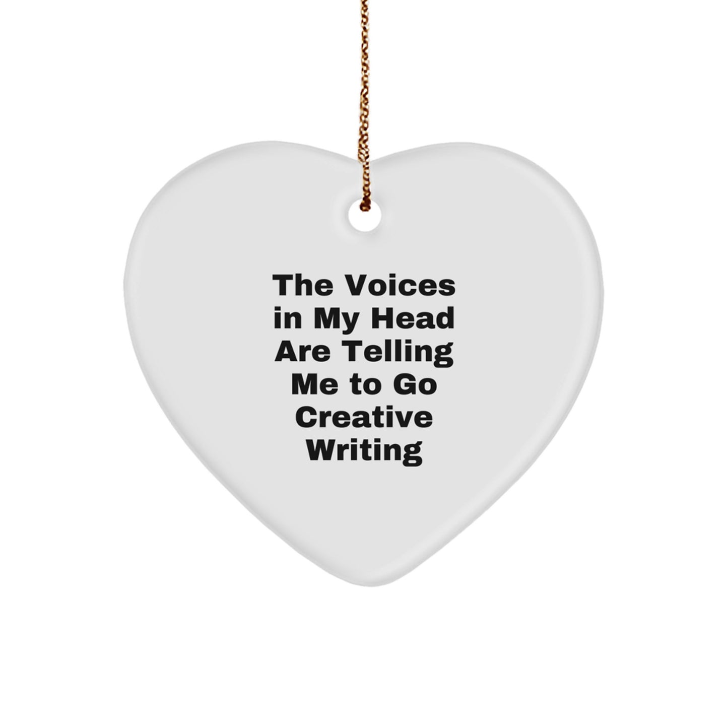 Funny Creative Writing Gifts from Friends, Heart Ornament with Inspirational Quote, Perfect for Writers and Women - Christmas Unique Gifts - Image 1