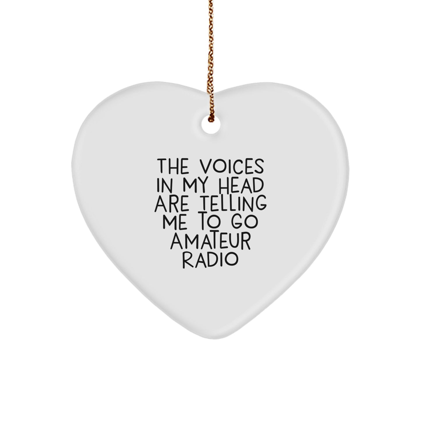 Funny Amateur Radio Heart Ornament Gifts for Men Women, Christmas Unique Presents from Amateur Radio Enthusiasts to Family Friends Coworkers - Image 1