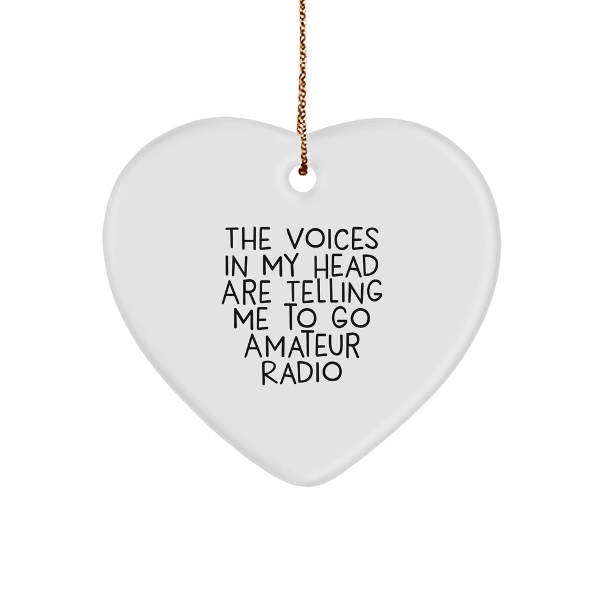 Funny Amateur Radio Heart Ornament Gifts for Men Women, Christmas Unique Presents from Amateur Radio Enthusiasts to Family Friends Coworkers - Image 1