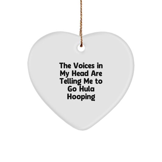 Funny Hula Hooping Gifts from Men to Women for Christmas - Hula Hooping Heart Ornament Decoration - Image 1