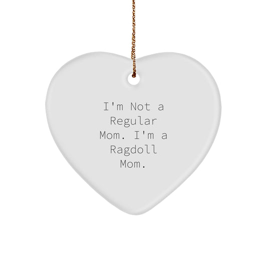 Funny Ragdoll Cat Mom Gifts from Grandma for Christmas Unique Heart Ornament, Inspirational Quote - Image 1