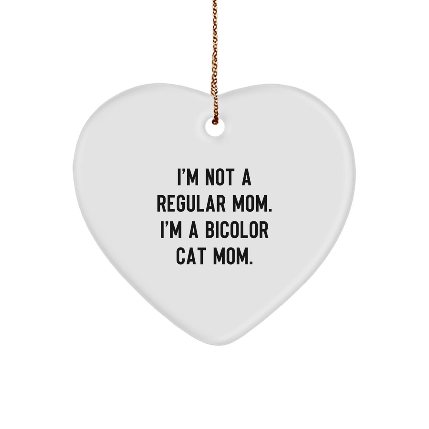 Bicolor Cat Mom Heart Ornament Gifts from Friends, Perfect for Christmas - Image 1