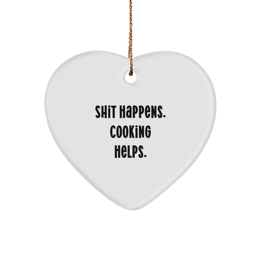 Funny Cooking Heart Ornament Gifts from Men for Women, Unique Cooking Lover Christmas Unique Gifts - Image 1