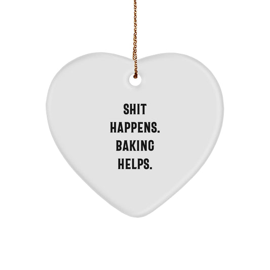 Gifts from Friends with a Heart for Baking, Funny Heart Ornament, Christmas Unique Gifts - Image 1