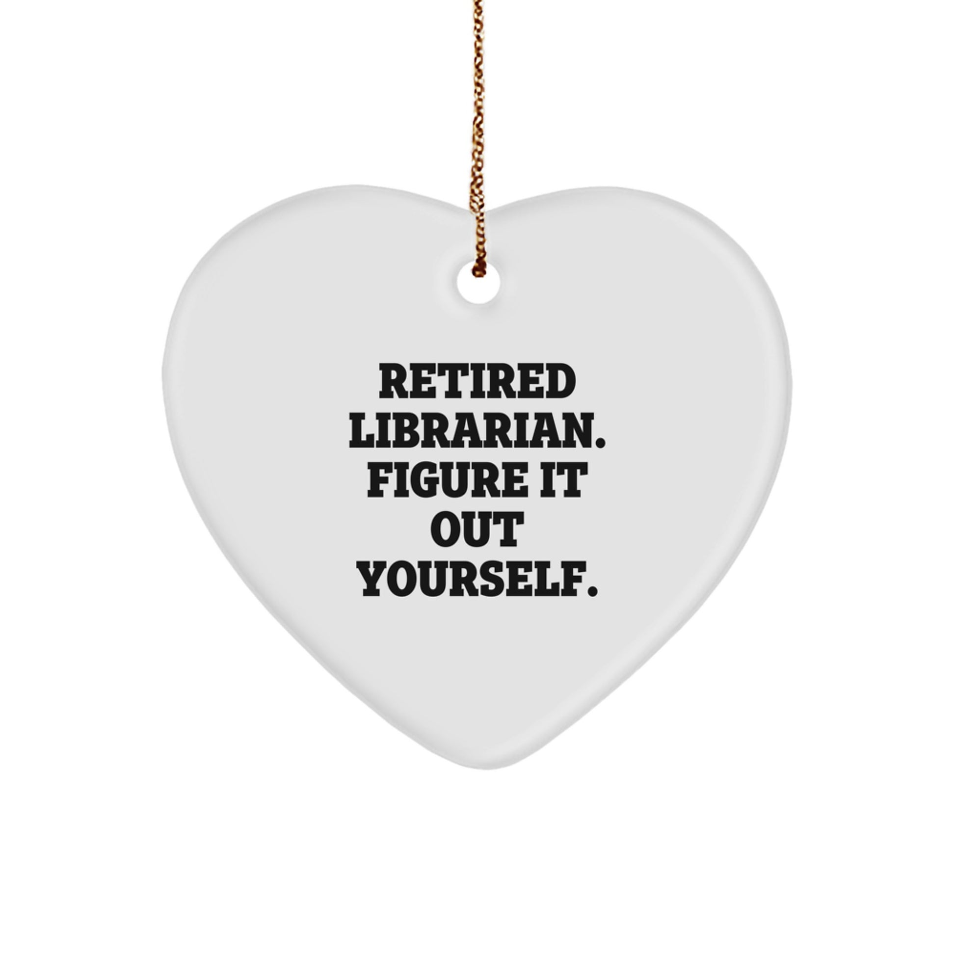 Funny Librarian Gifts from Friends for Librarian Christmas Unique Heart Ornament - Image 1