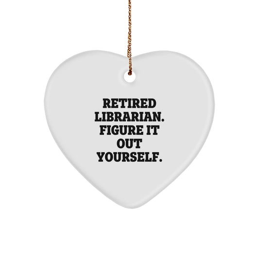 Funny Librarian Gifts from Friends for Librarian Christmas Unique Heart Ornament - Image 1