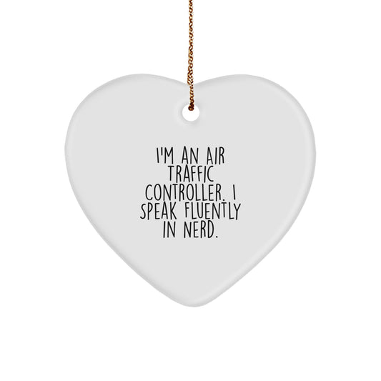 Funny Air Traffic Controller Heart Ornament Gifts from Friends to Air Traffic Controller Men for Christmas Unique Decorations - Image 1