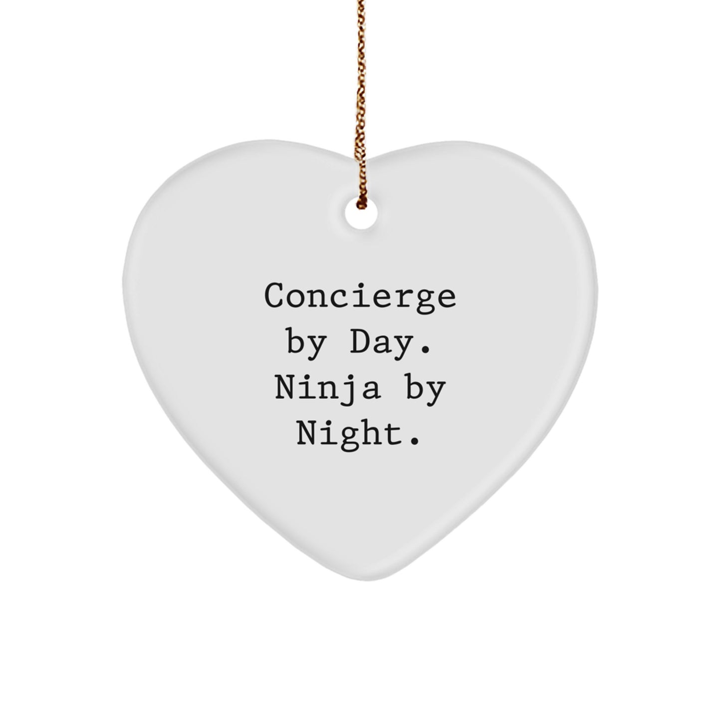 Concierge Gifts for Concierge By Day. Ninja By Night. Heart Ornament, Unique Christmas Unique Gifts from Friends, Family, or Coworkers - Image 1