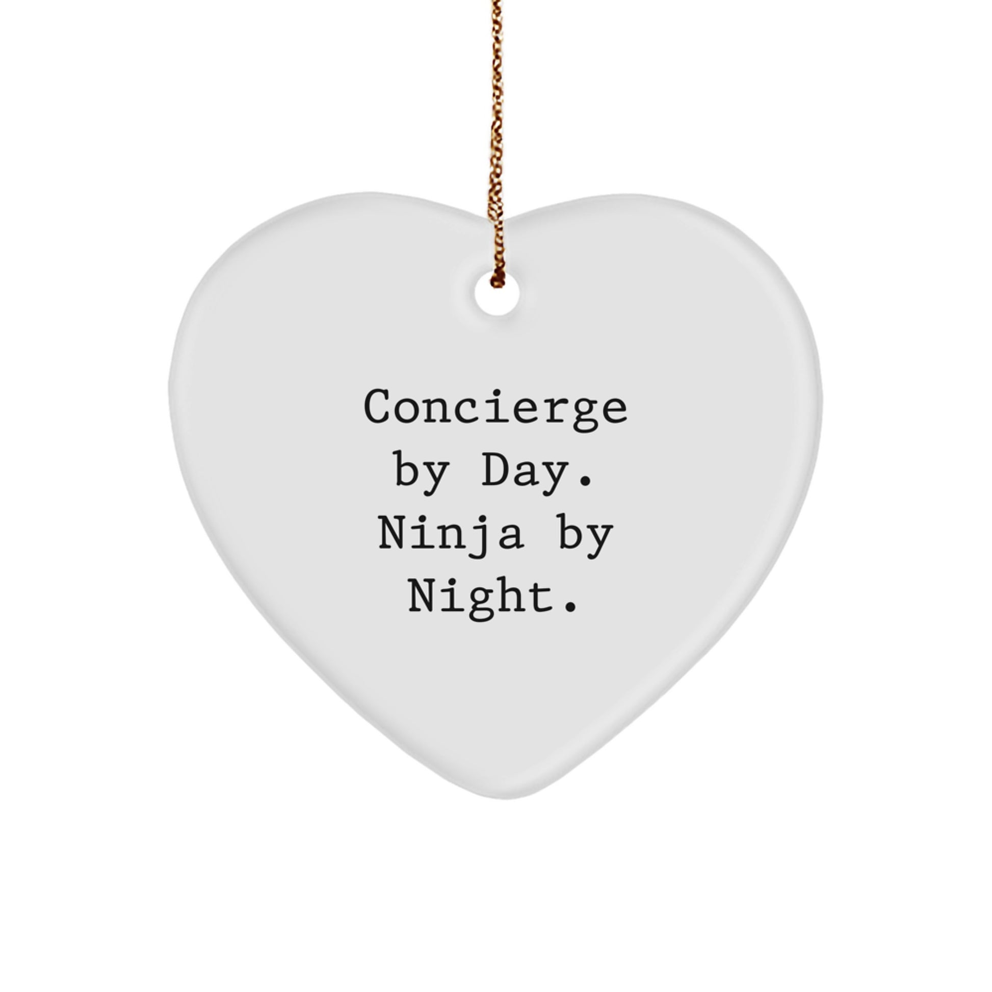 Concierge Gifts for Concierge By Day. Ninja By Night. Heart Ornament, Unique Christmas Unique Gifts from Friends, Family, or Coworkers - Image 1