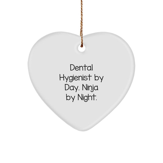 Funny Dental Hygienist Gifts from Men - Dental Hygienist By Day Heart Ornament for Christmas Unique Gifts - Gifts for Dental Hygienist by Day - Image 1
