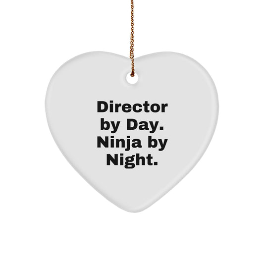 Funny Heart Ornament Gifts from Coworkers for Directors By Day Ninja By Night. - Image 1