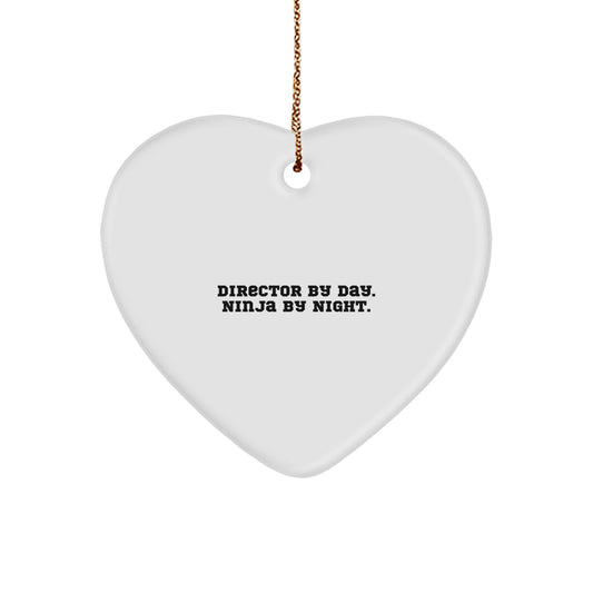 Director By Day Funny Heart Ornament Gifts from Friends for Director Christmas Unique Gifts - Image 1