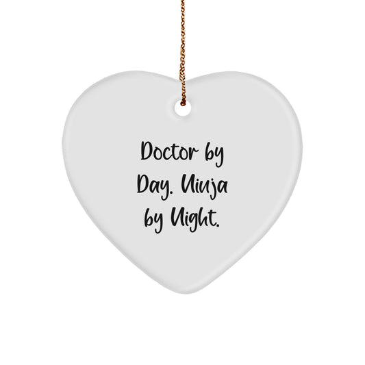 Funny Doctor Heart Ornament Gifts from Men to Doctor Friends at Christmas Unique Gifts - Image 1