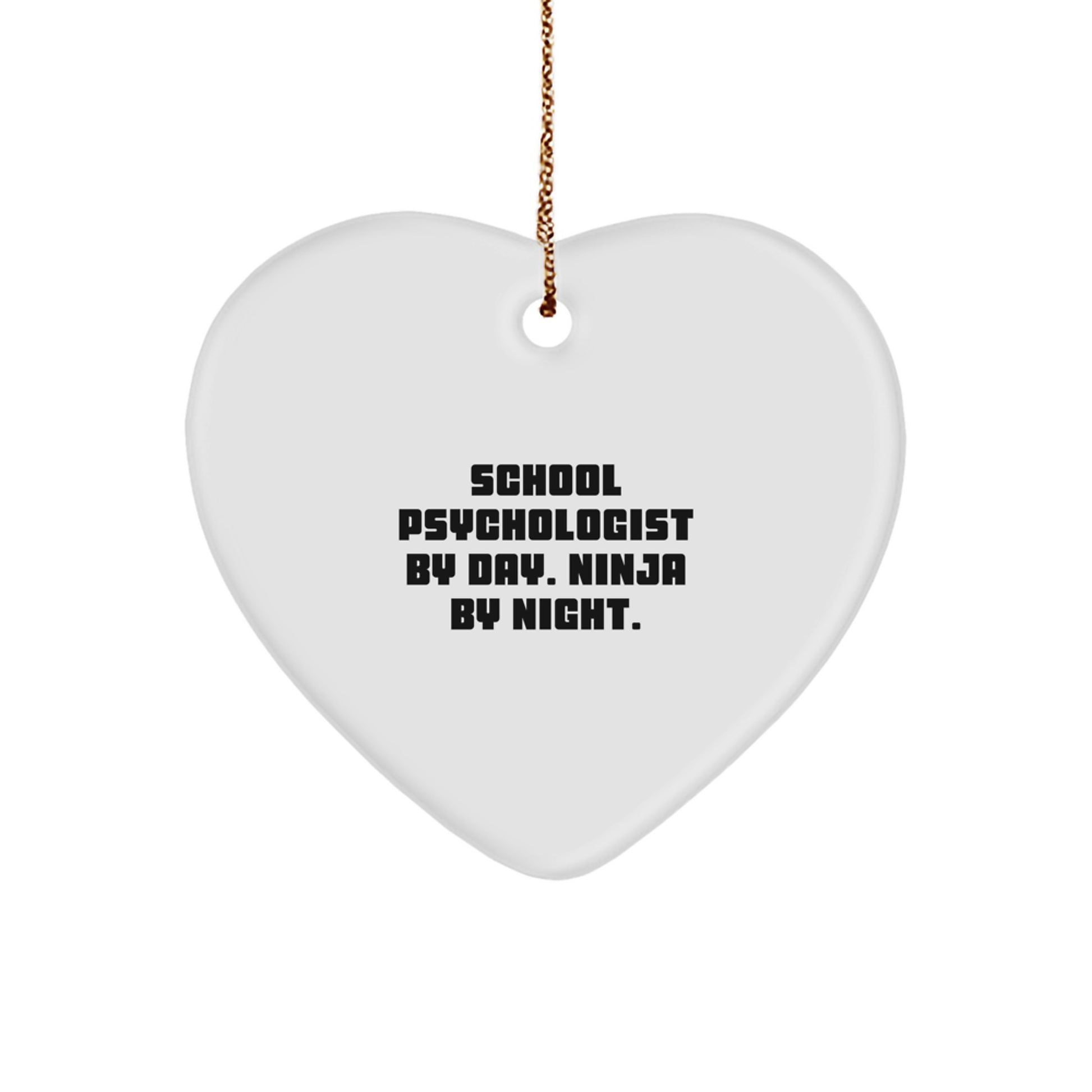 Funny School Psychologist Heart Ornament Gifts from Friends for Christmas Unique Presents - Image 1