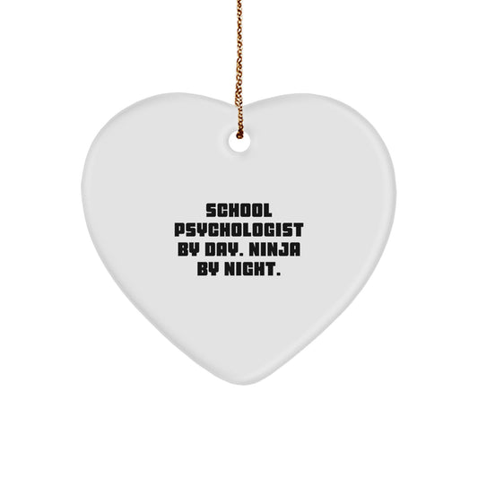Funny School Psychologist Heart Ornament Gifts from Friends for Christmas Unique Presents - Image 1