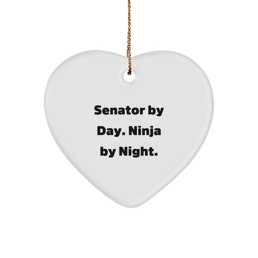 Senator Heart Ornament, Funny Quote Gifts from Men to Friends, Christmas Unique Senator Gifts - Image 1