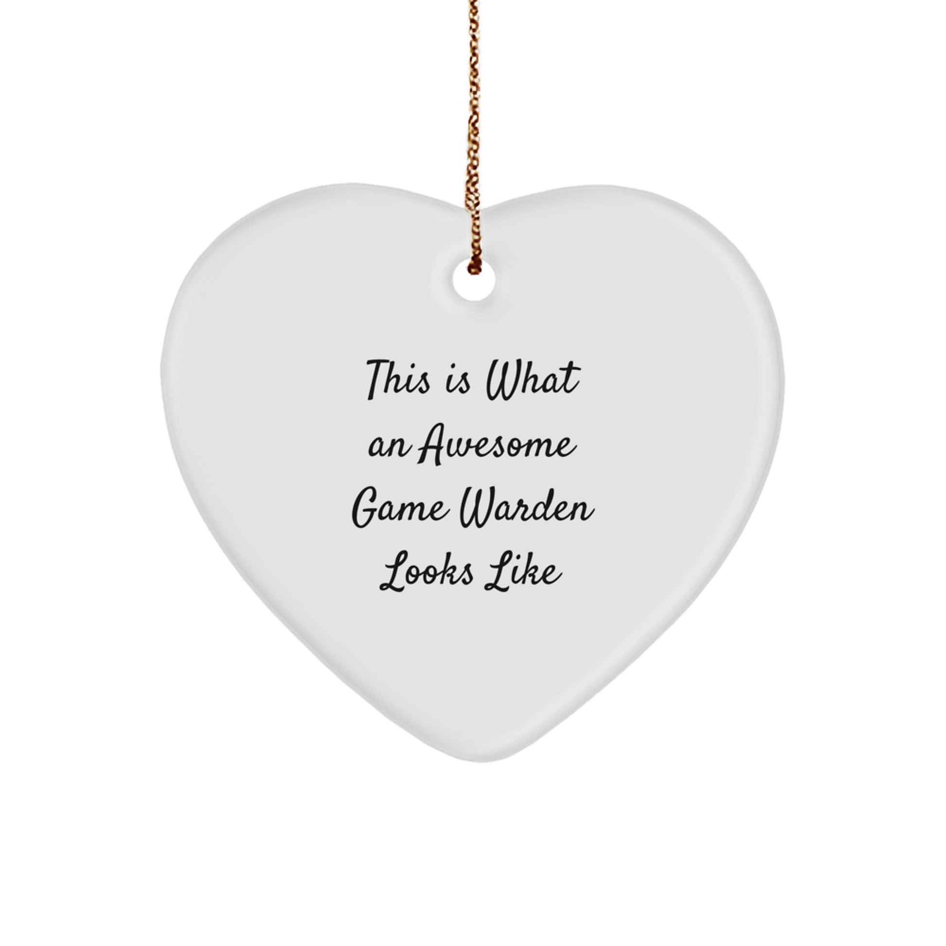 Funny Game Warden Gift Ideas, Heart Ornament for Men, Christmas Unique Gifts from Friends - Image 1