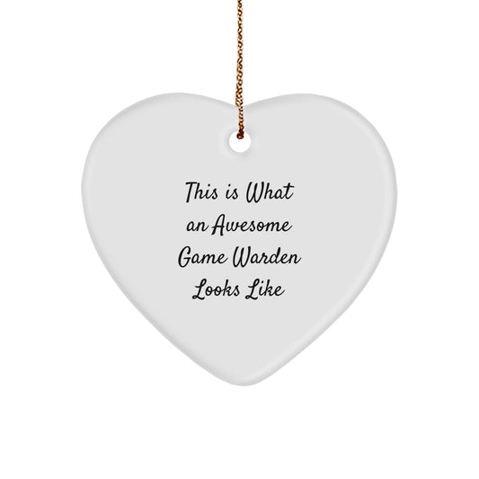 Funny Game Warden Gift Ideas, Heart Ornament for Men, Christmas Unique Gifts from Friends - Image 1