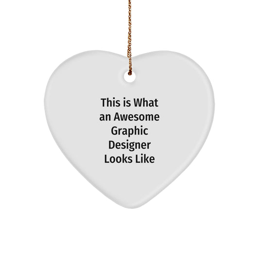Funny Graphic Designer Gifts from Friends, Christmas Unique Heart Ornament for Graphic Designer Men, Inspirational Quote for Him - Image 1