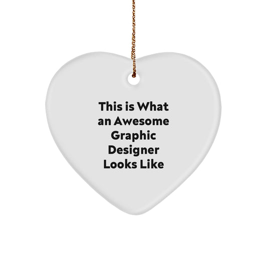 Funny Graphic Designer Heart Ornament Gifts from Friends and Family for Christmas Unique - Image 1